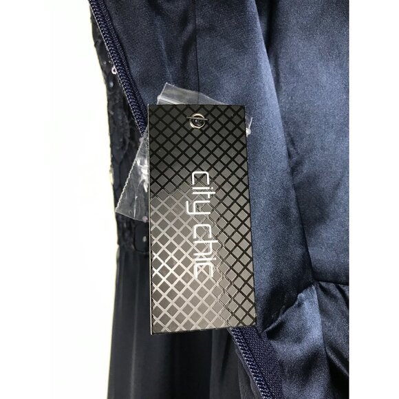 City Chic Maxi Sparkle Love in Midnight Size M/18 - Picture 9 of 10